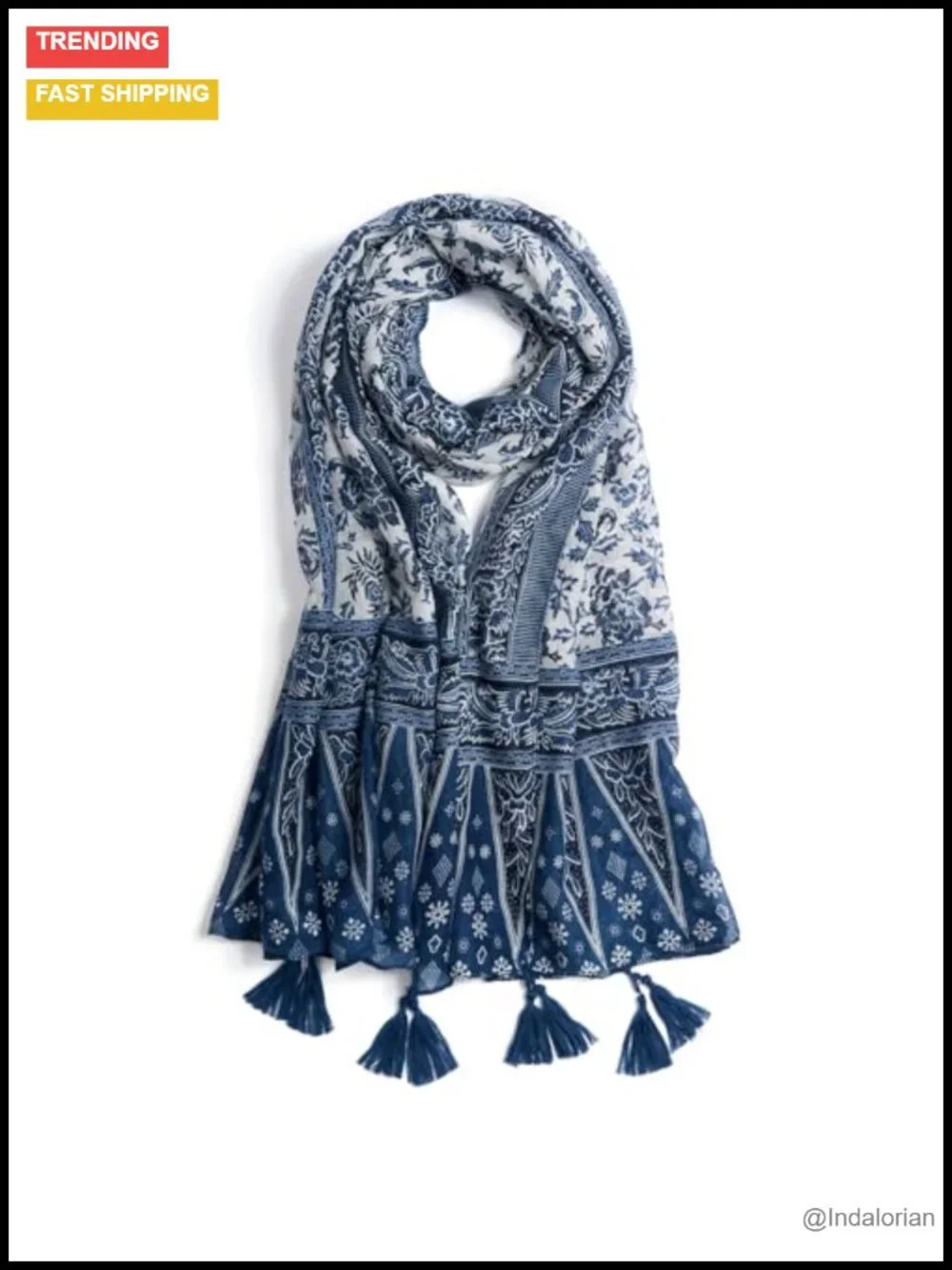 Lightweight Voile Floral Leopard Print Fashion Shawl Wrap with Fringe